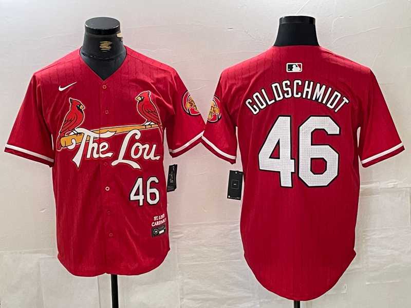 Mens St. Louis Cardinals #46 Paul Goldschmidt Red 2024 City Connect Limited Stitched Baseball Jersey->st.louis cardinals->MLB Jersey